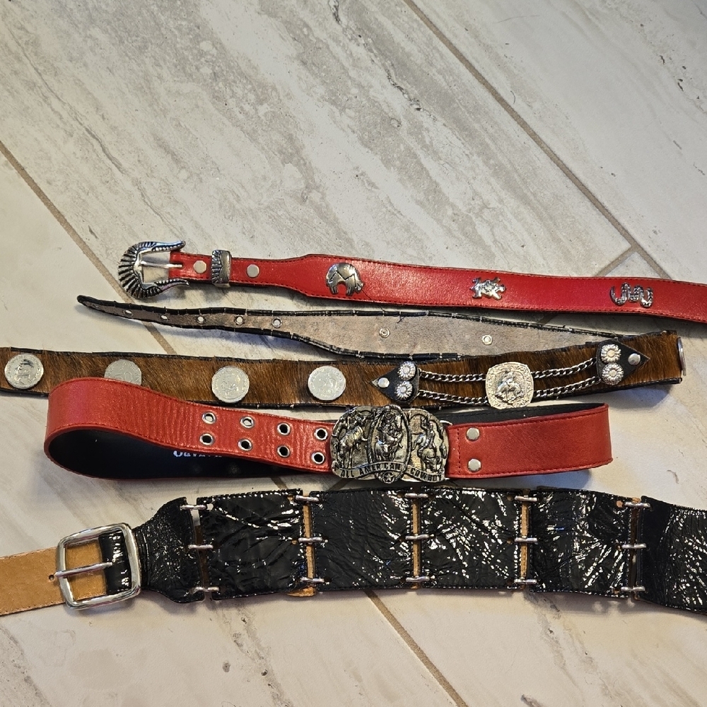 Stylish Leather Belts with Buckles